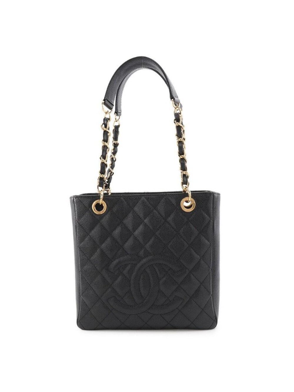 Chanel Tote Quilted CC Logo Black